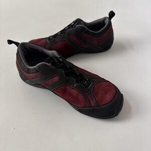 Ahnu Hiking Shoes Outdoor Sneakers Red Suede Gorpcore Womens Size 8